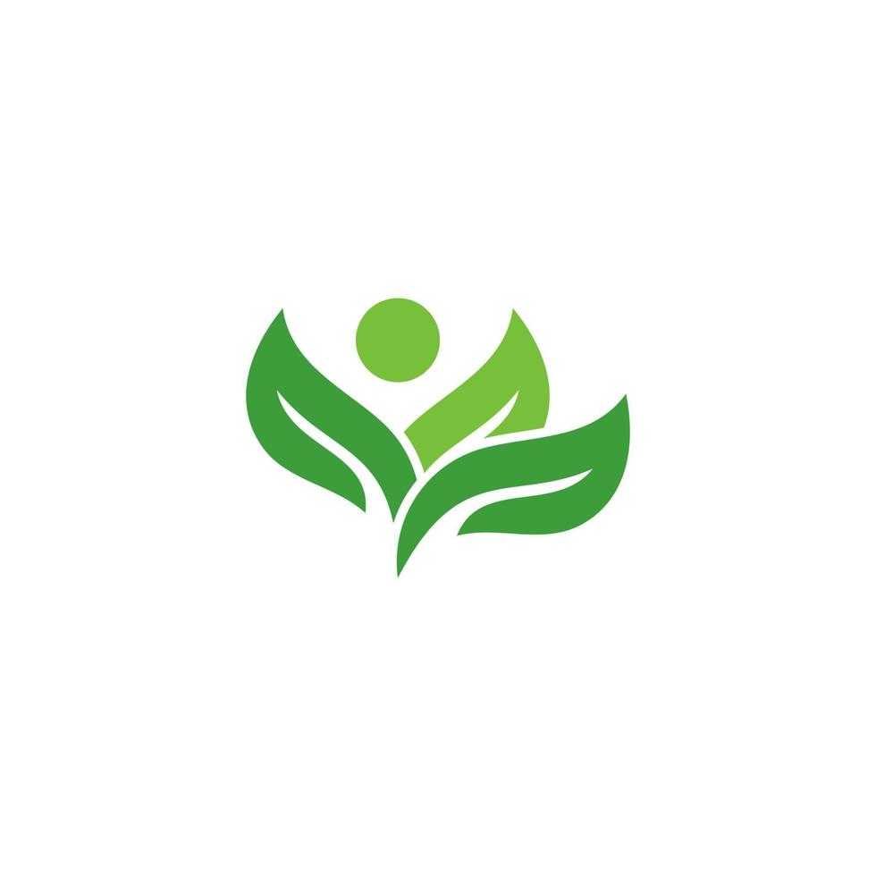 Green leaves logo. plant nature eco garden stylized icon vector botanical.