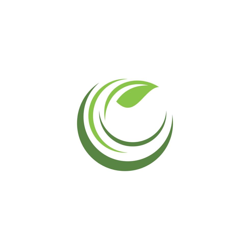 Green leaves logo. plant nature eco garden stylized icon vector botanical.