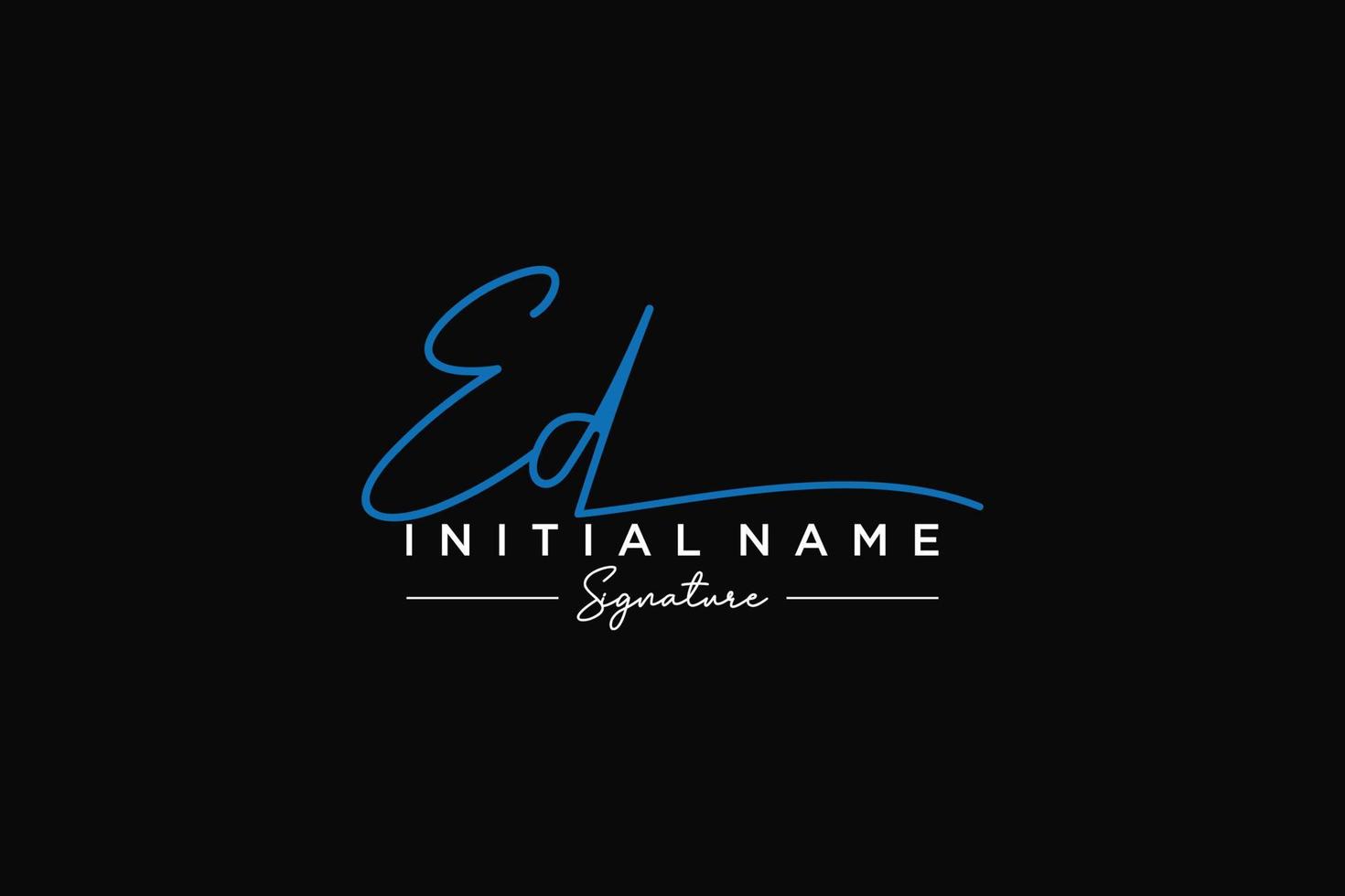 Initial ED signature logo template vector. Hand drawn Calligraphy lettering Vector illustration.