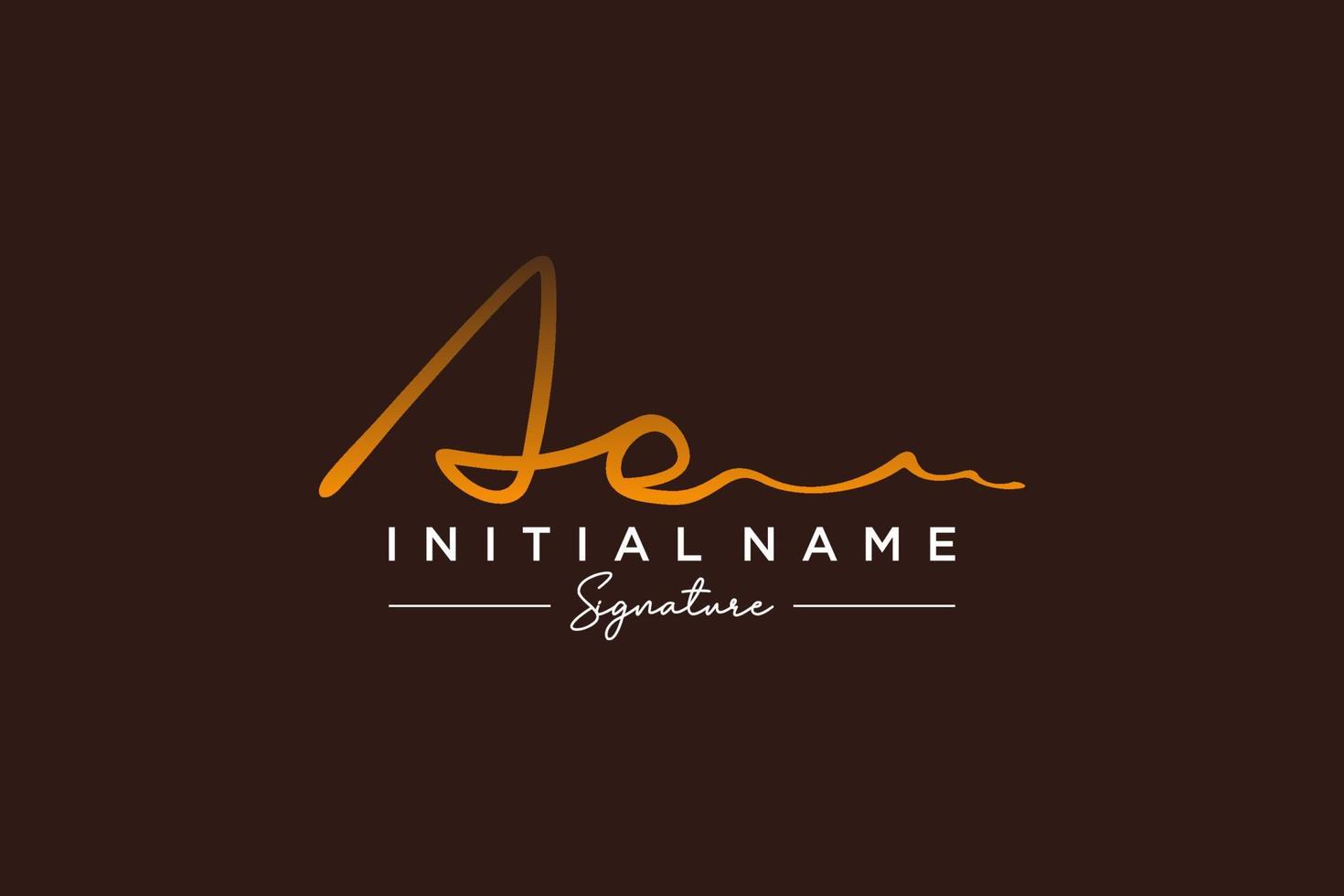 Initial AE signature logo template vector. Hand drawn Calligraphy lettering Vector illustration.