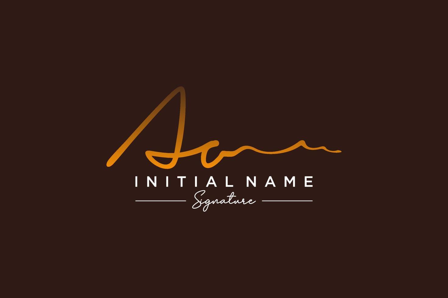 Initial AO signature logo template vector. Hand drawn Calligraphy lettering Vector illustration.