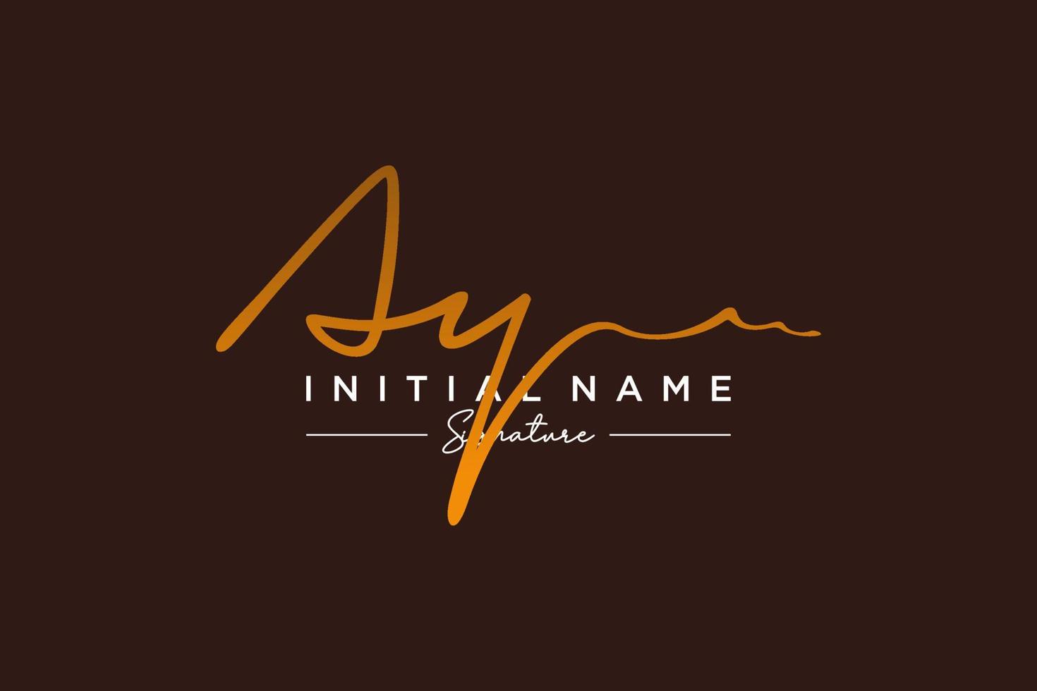 Initial AY signature logo template vector. Hand drawn Calligraphy lettering Vector illustration.