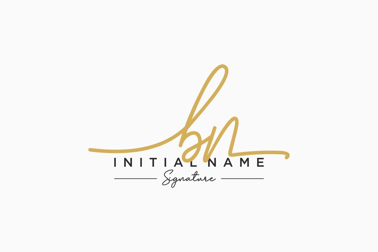 Initial BN signature logo template vector. Hand drawn Calligraphy lettering Vector illustration.