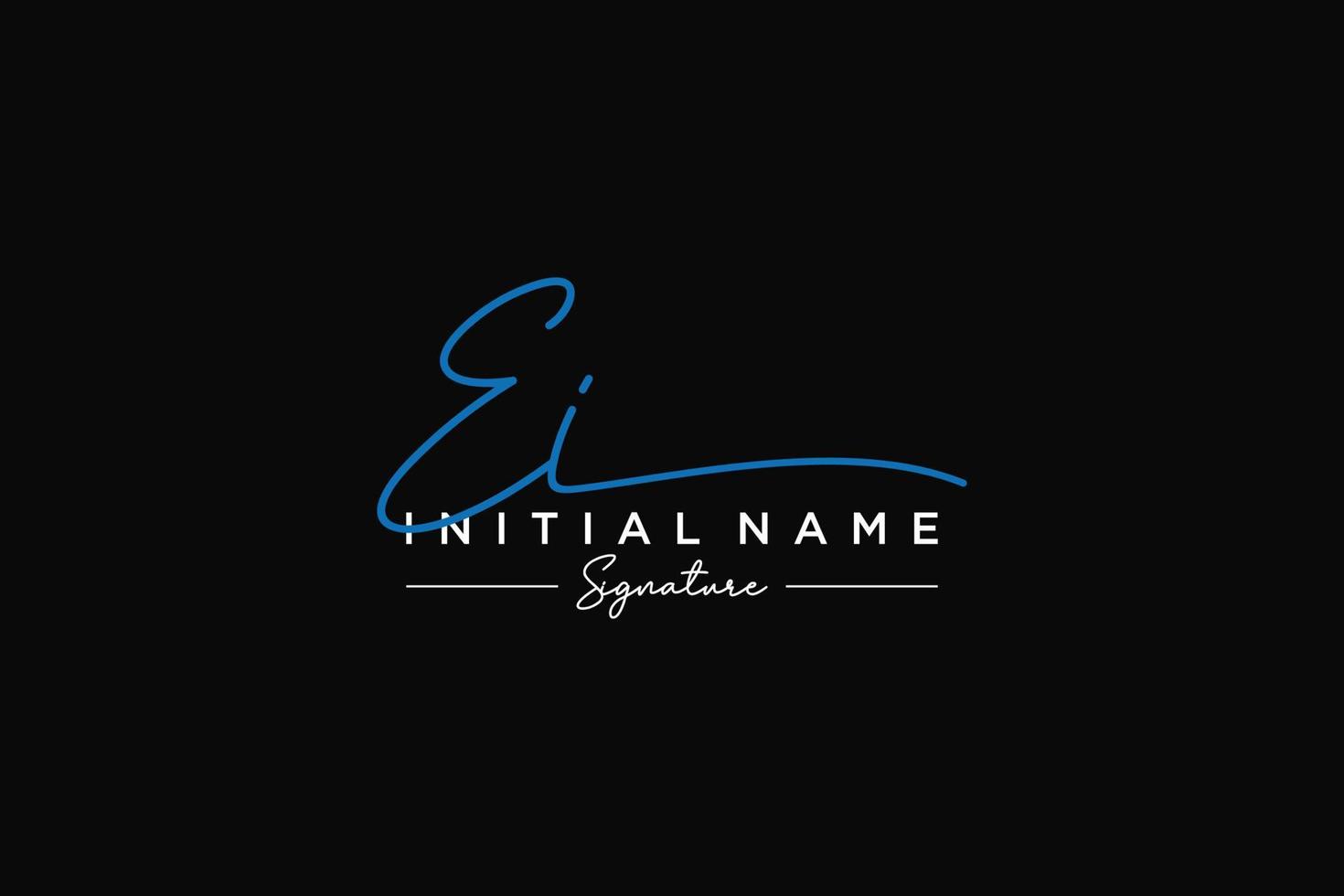 Initial EI signature logo template vector. Hand drawn Calligraphy lettering Vector illustration.