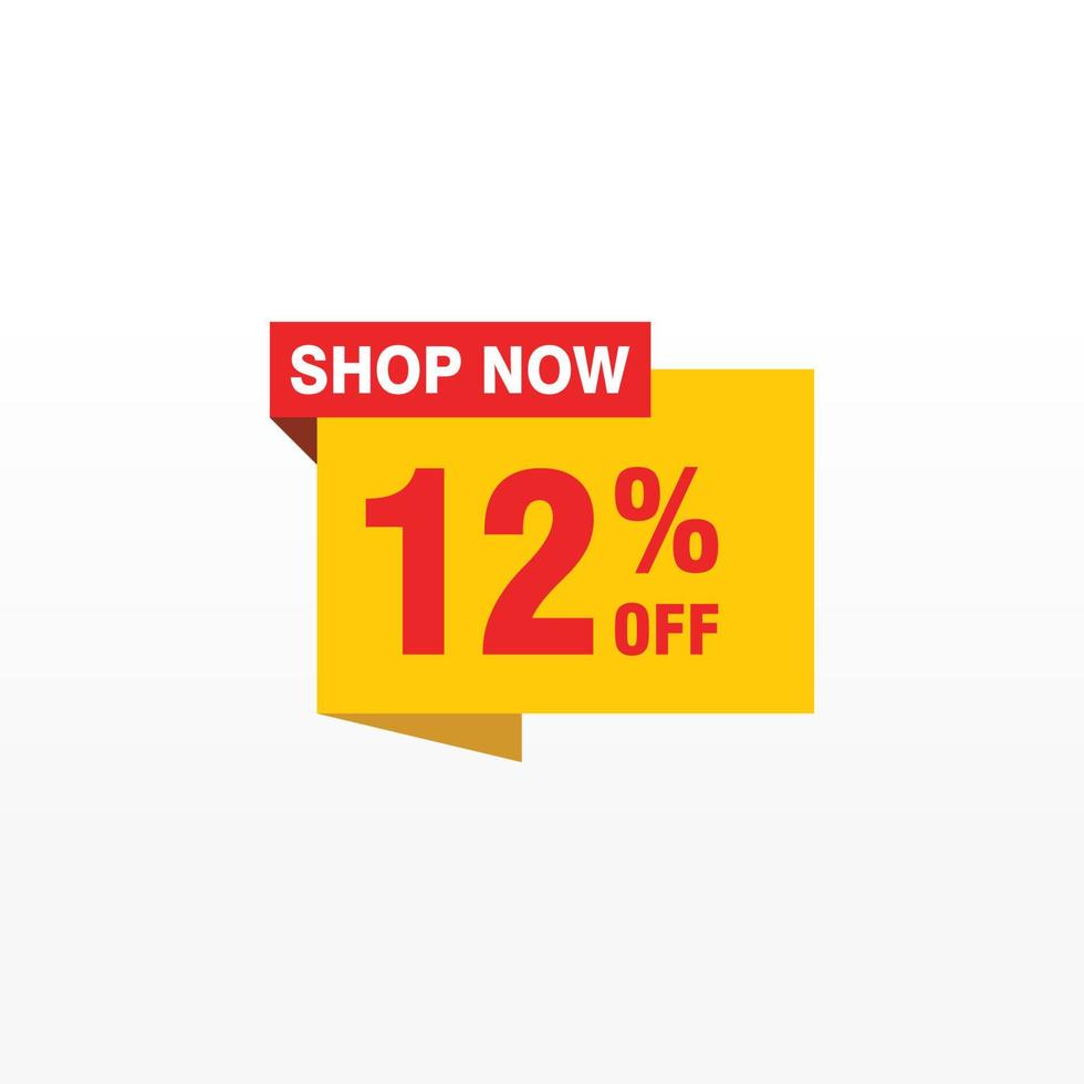 12 discount, Sales Vector badges for Labels, , Stickers, Banners, Tags, Web Stickers, New offer. Discount origami sign banner.