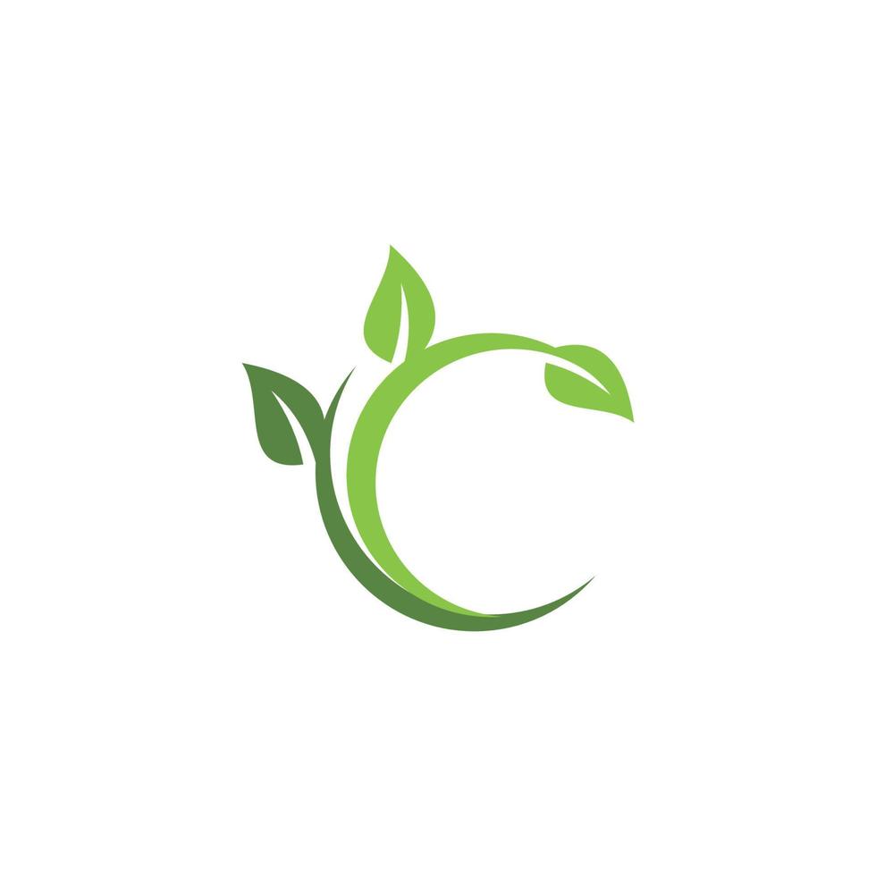 logotipo de hojas verdes. planta naturaleza eco jardín icono estilizado vector botánico.