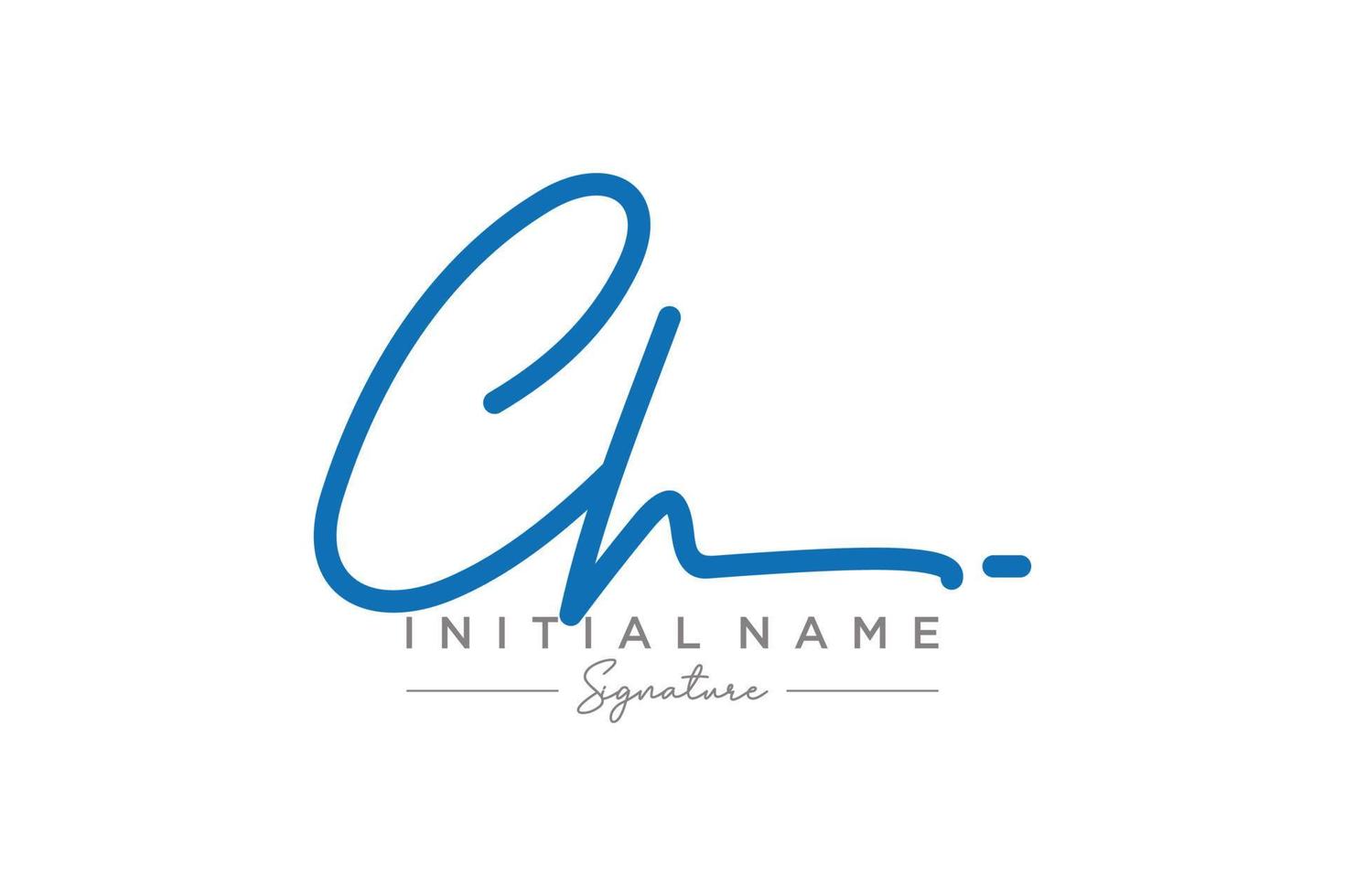 Initial CH signature logo template vector. Hand drawn Calligraphy lettering Vector illustration.