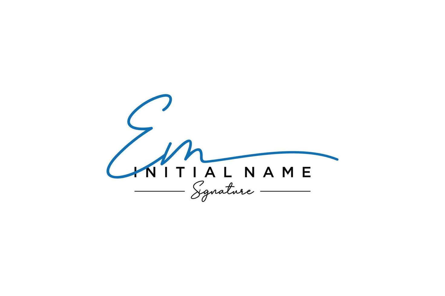 Initial EM signature logo template vector. Hand drawn Calligraphy lettering Vector illustration.