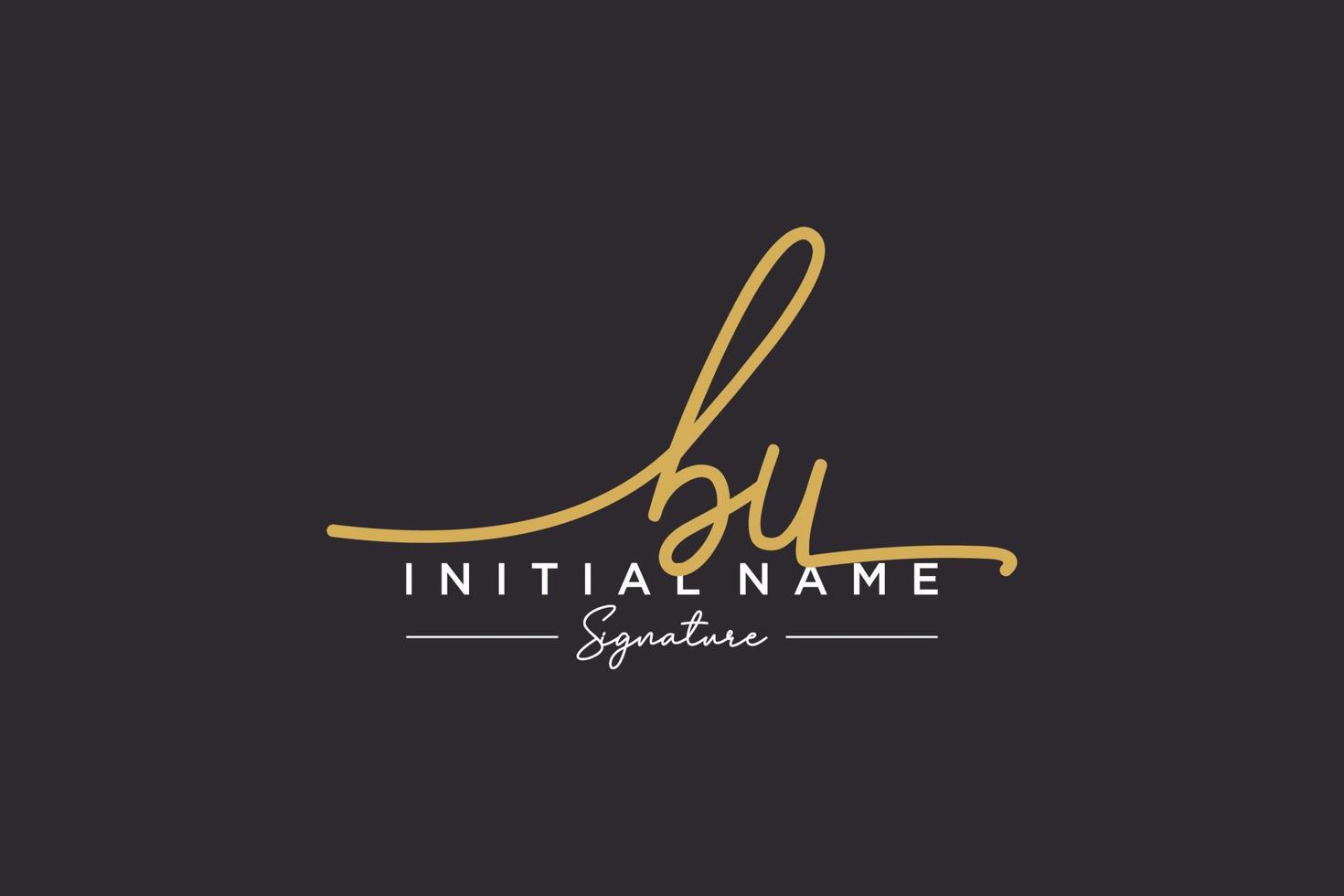 Initial BU signature logo template vector. Hand drawn Calligraphy lettering Vector illustration.