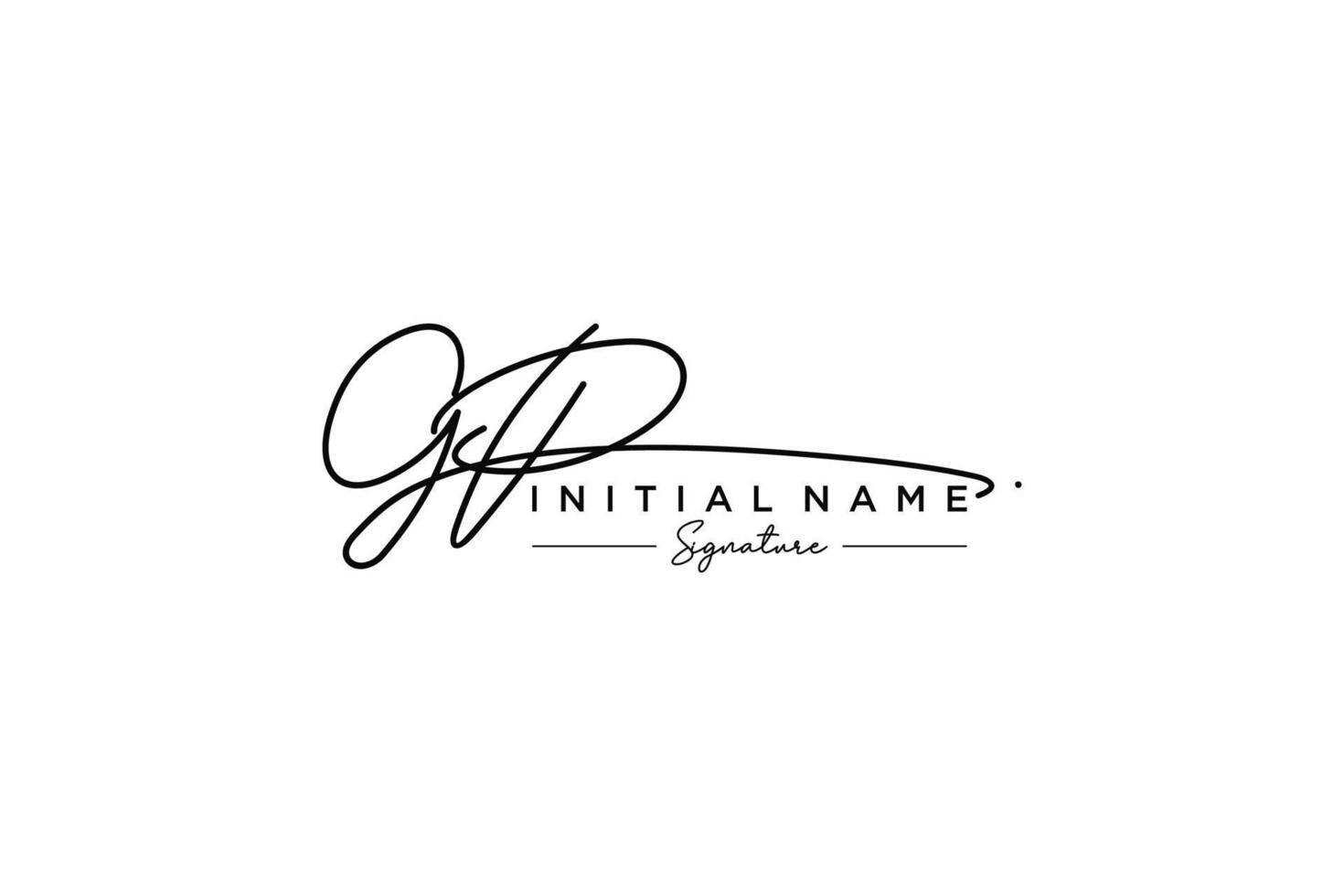 Initial GP signature logo template vector. Hand drawn Calligraphy lettering Vector illustration.