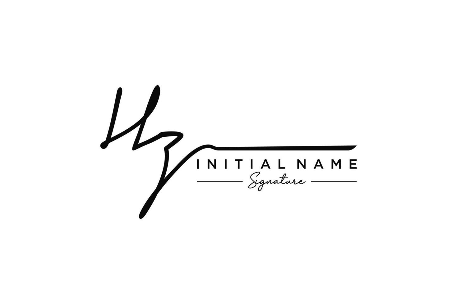 Initial HZ signature logo template vector. Hand drawn Calligraphy lettering Vector illustration.