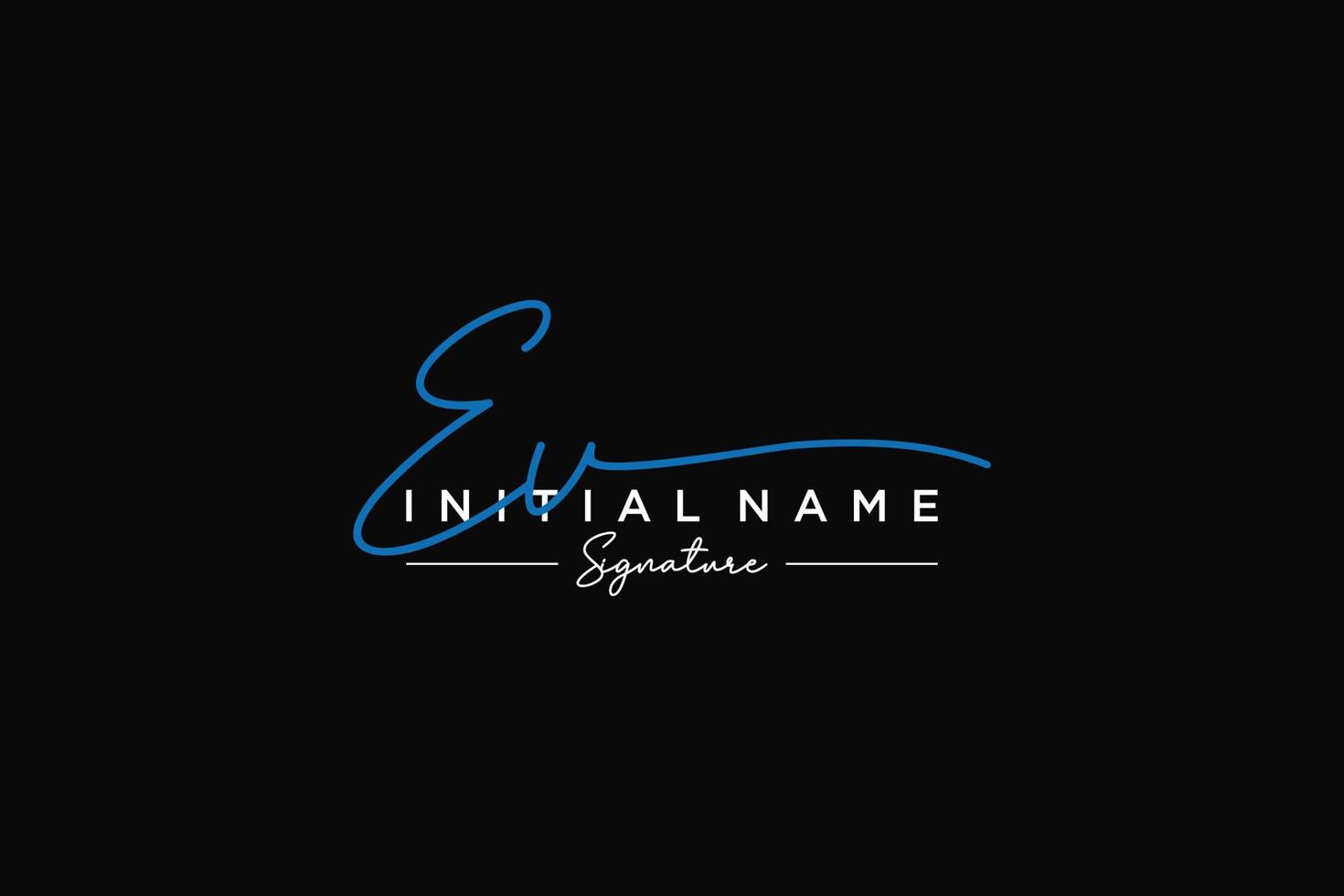 Initial EV signature logo template vector. Hand drawn Calligraphy lettering Vector illustration.