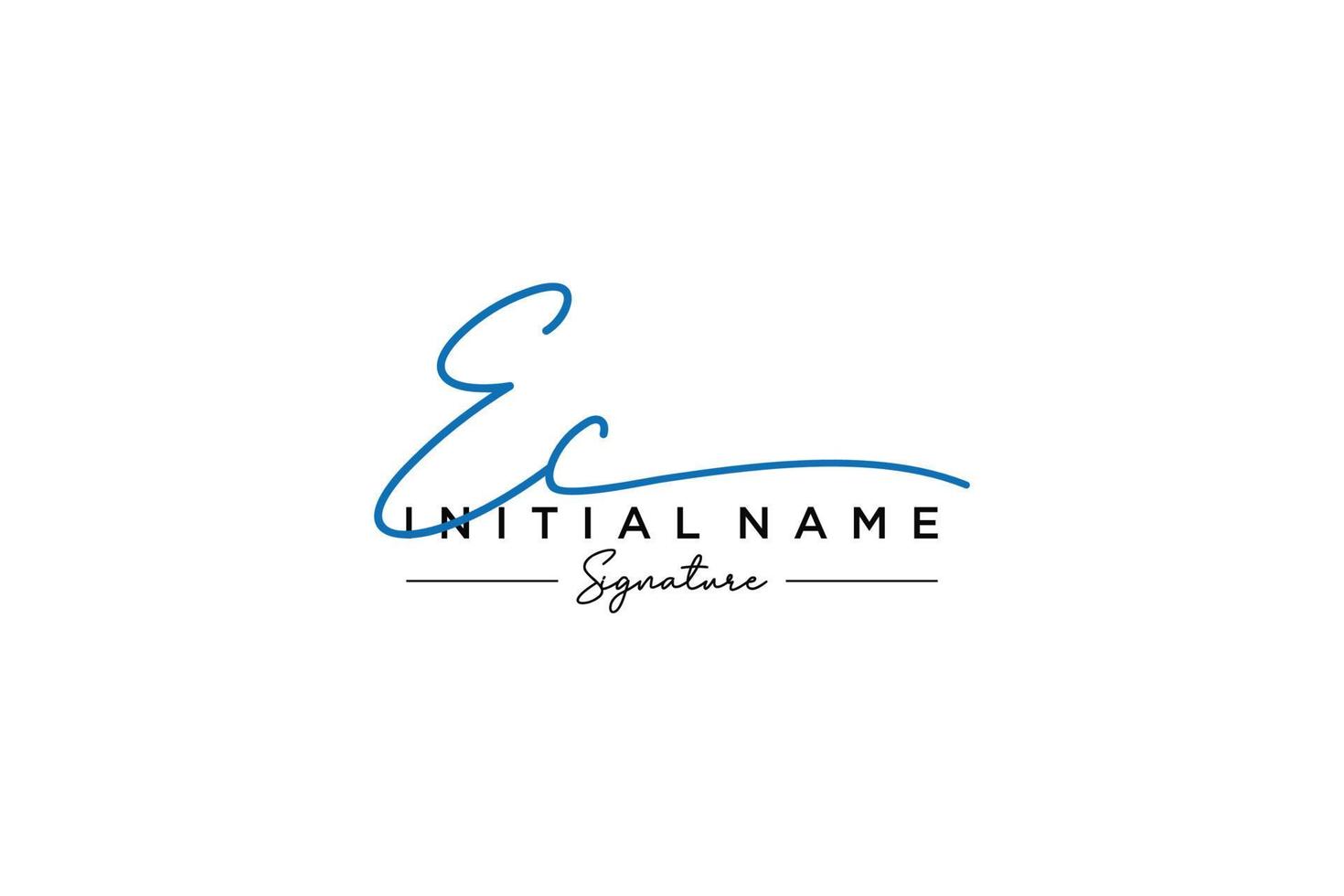 Initial EC signature logo template vector. Hand drawn Calligraphy lettering Vector illustration.