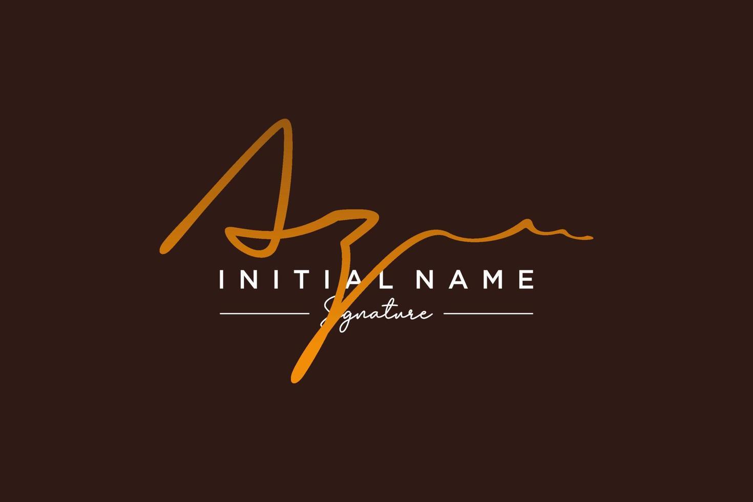 Initial AZ signature logo template vector. Hand drawn Calligraphy lettering Vector illustration.