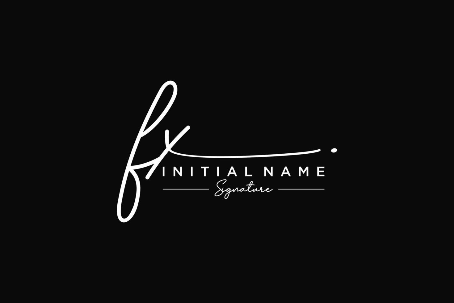 Initial FX signature logo template vector. Hand drawn Calligraphy lettering Vector illustration.