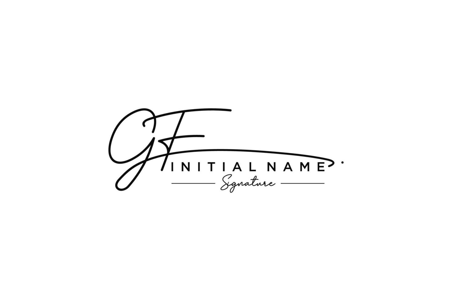 Initial GF signature logo template vector. Hand drawn Calligraphy lettering Vector illustration.