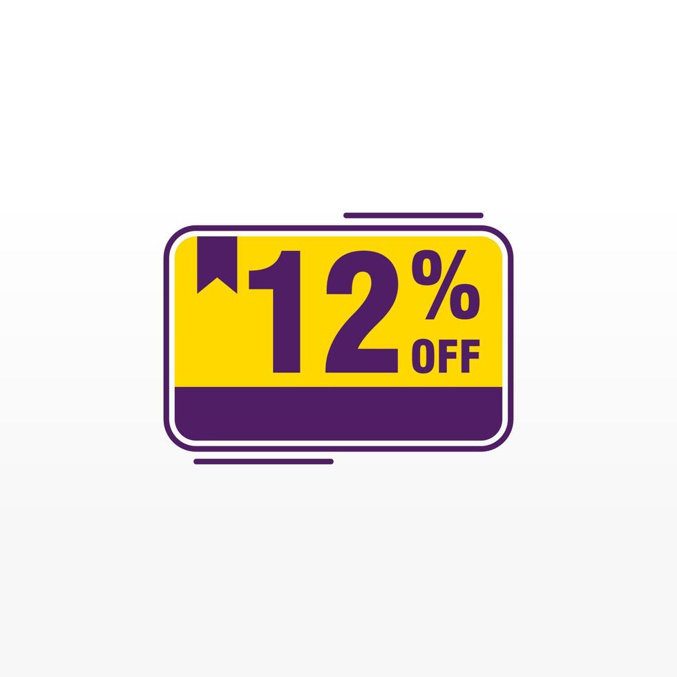 12 discount, Sales Vector badges for Labels, , Stickers, Banners, Tags, Web Stickers, New offer. Discount origami sign banner.