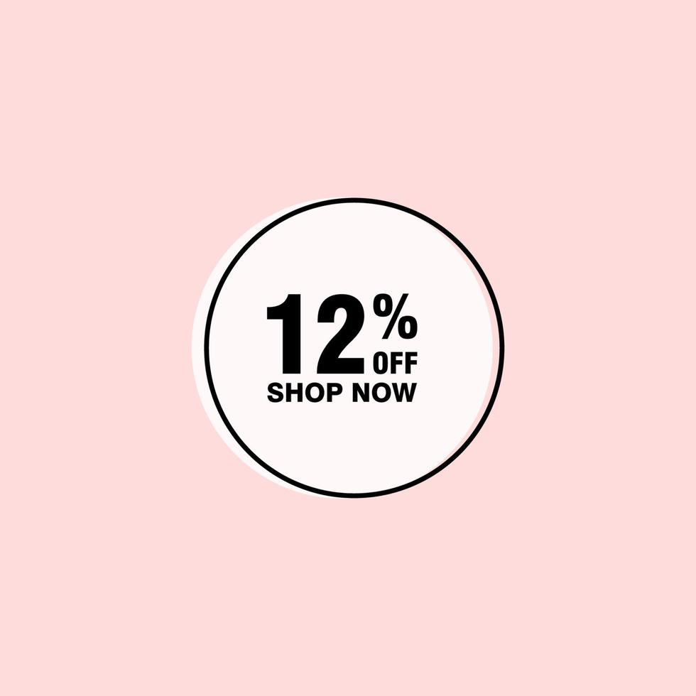 12 discount, Sales Vector badges for Labels, , Stickers, Banners, Tags, Web Stickers, New offer. Discount origami sign banner.