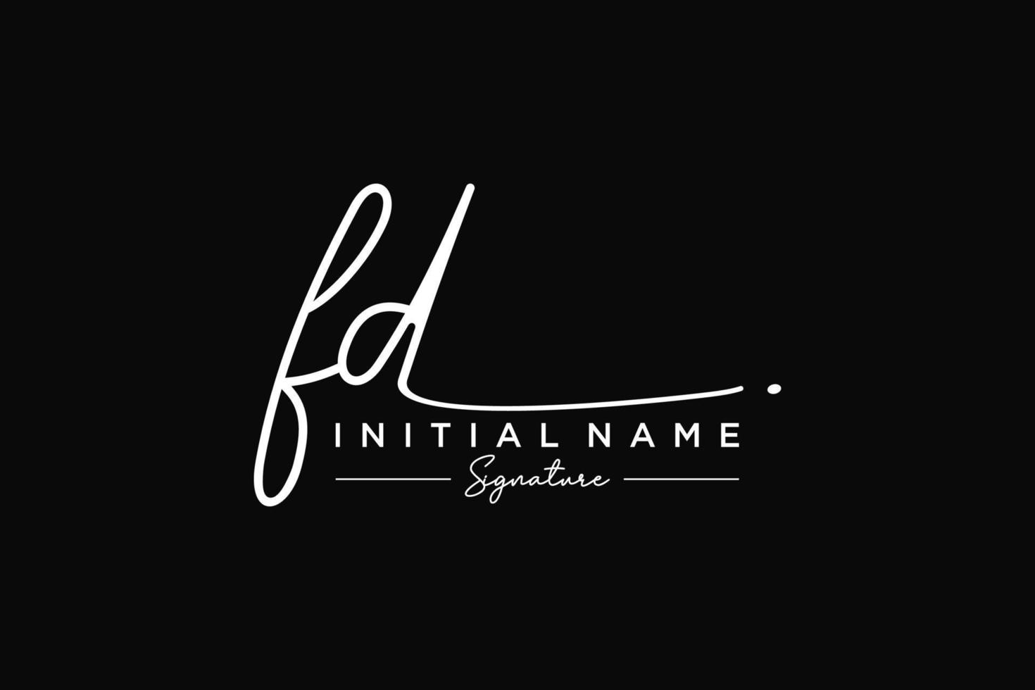 Initial FD signature logo template vector. Hand drawn Calligraphy lettering Vector illustration.