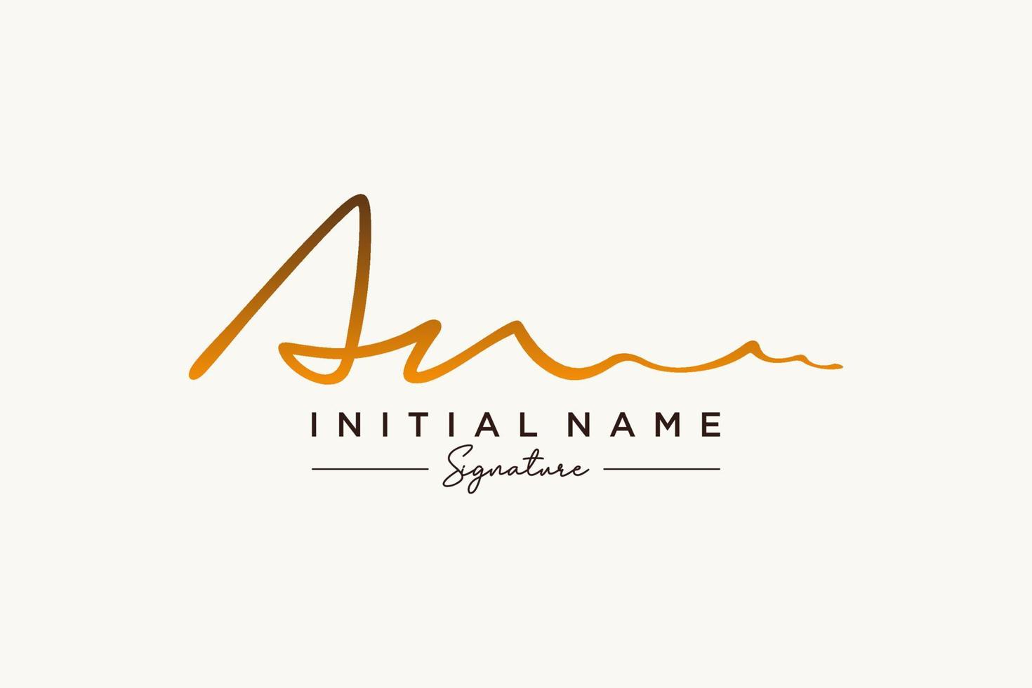 Initial AN signature logo template vector. Hand drawn Calligraphy lettering Vector illustration.