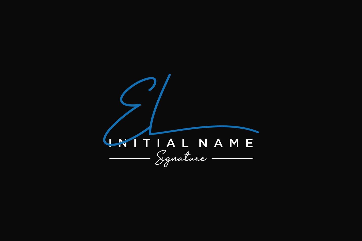 Initial EL signature logo template vector. Hand drawn Calligraphy lettering Vector illustration.