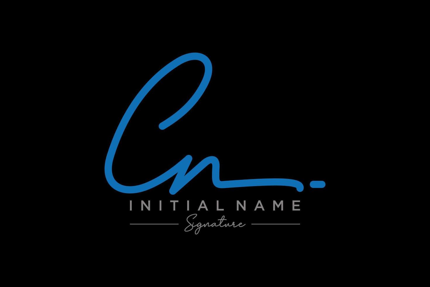 vector de plantilla de logotipo de firma cn inicial. ilustración de vector de letras de caligrafía dibujada a mano.
