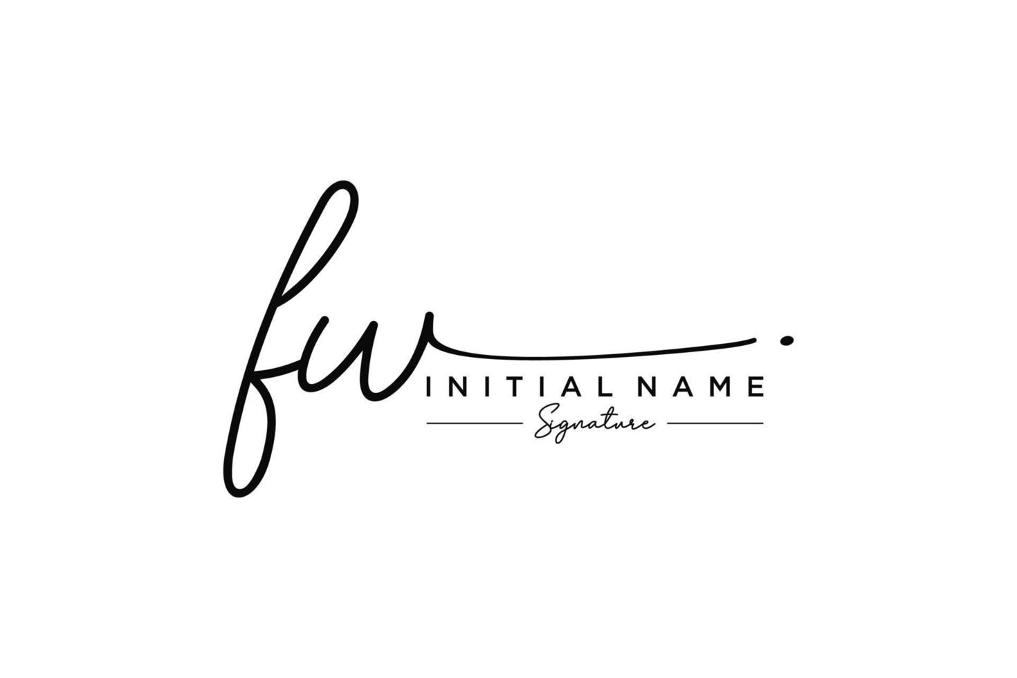 Initial FW signature logo template vector. Hand drawn Calligraphy lettering Vector illustration.