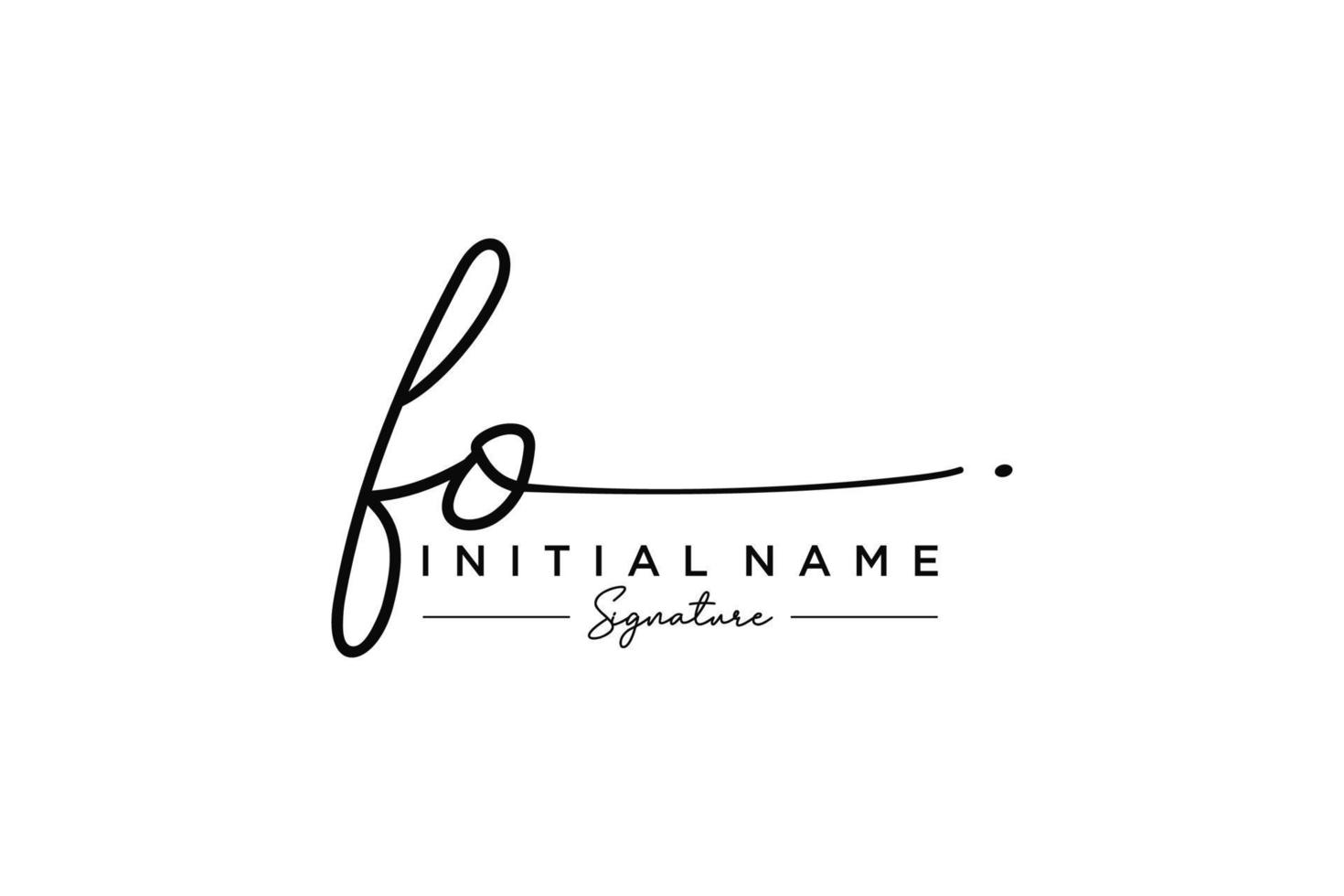 Initial FO signature logo template vector. Hand drawn Calligraphy lettering Vector illustration.