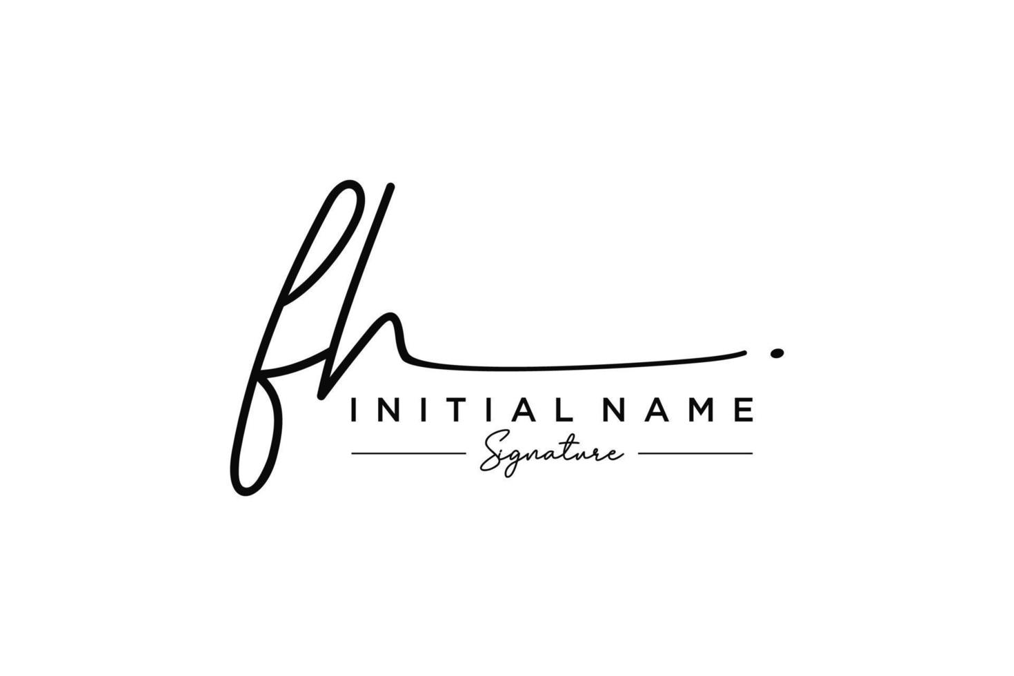 Initial FH signature logo template vector. Hand drawn Calligraphy lettering Vector illustration.