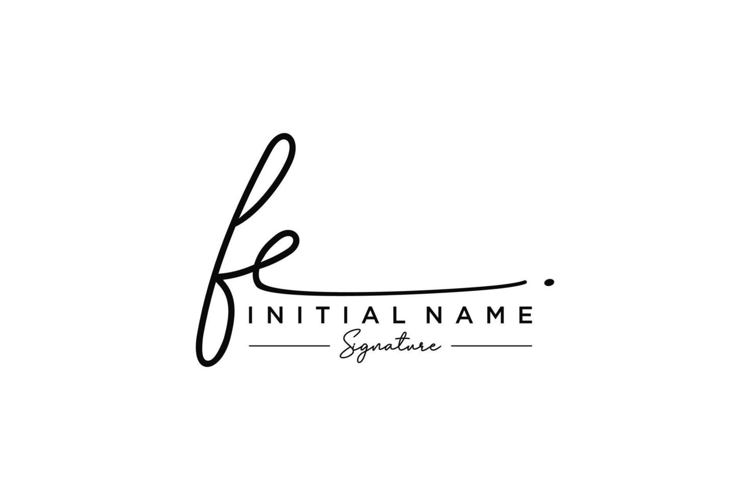 Initial FE signature logo template vector. Hand drawn Calligraphy lettering Vector illustration.