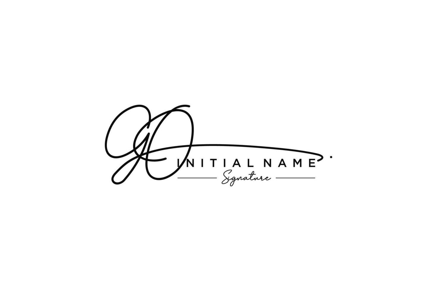 Initial GO signature logo template vector. Hand drawn Calligraphy lettering Vector illustration.