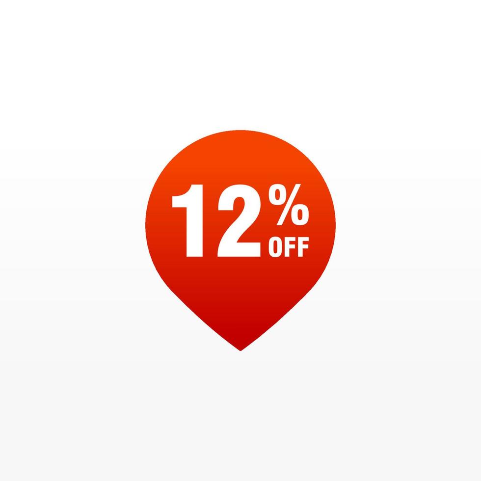 12 discount, Sales Vector badges for Labels, , Stickers, Banners, Tags, Web Stickers, New offer. Discount origami sign banner.