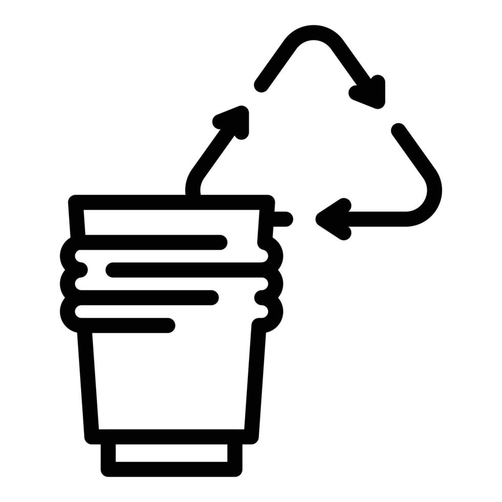 Eco triangle glass icon, outline style vector