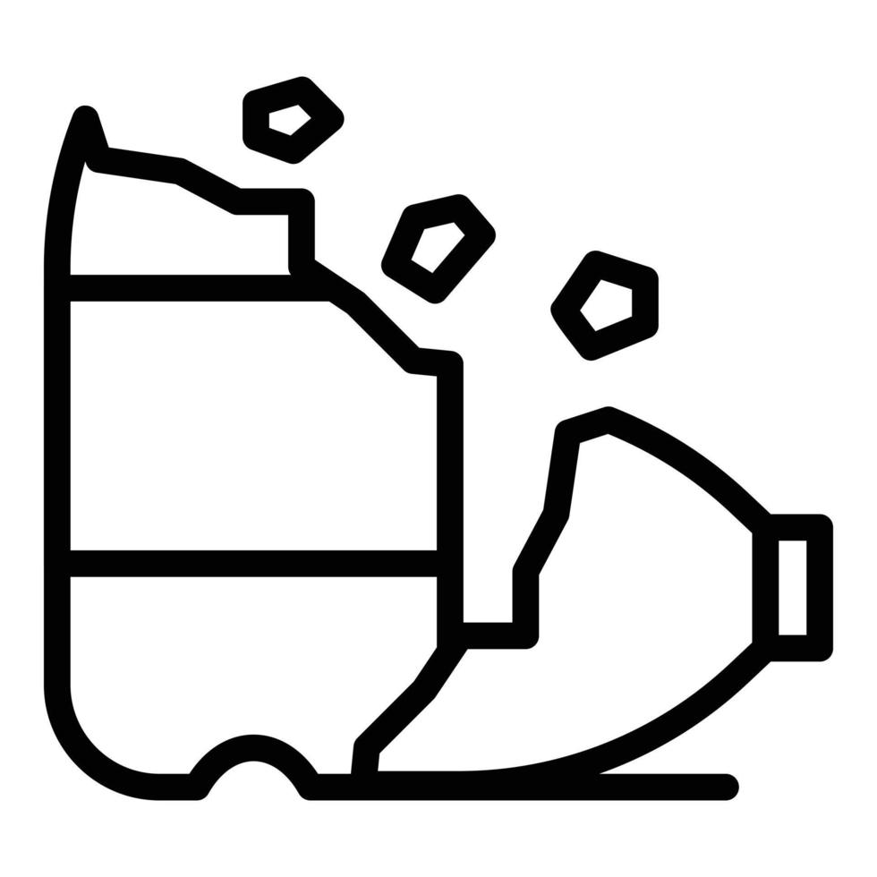 Bio waste plastic icon, outline style vector