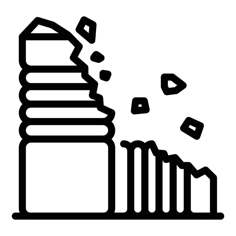 Compostable plastic icon, outline style vector