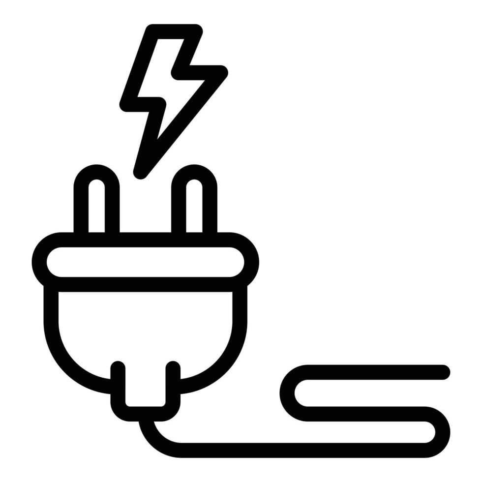 Electric plug icon, outline style vector