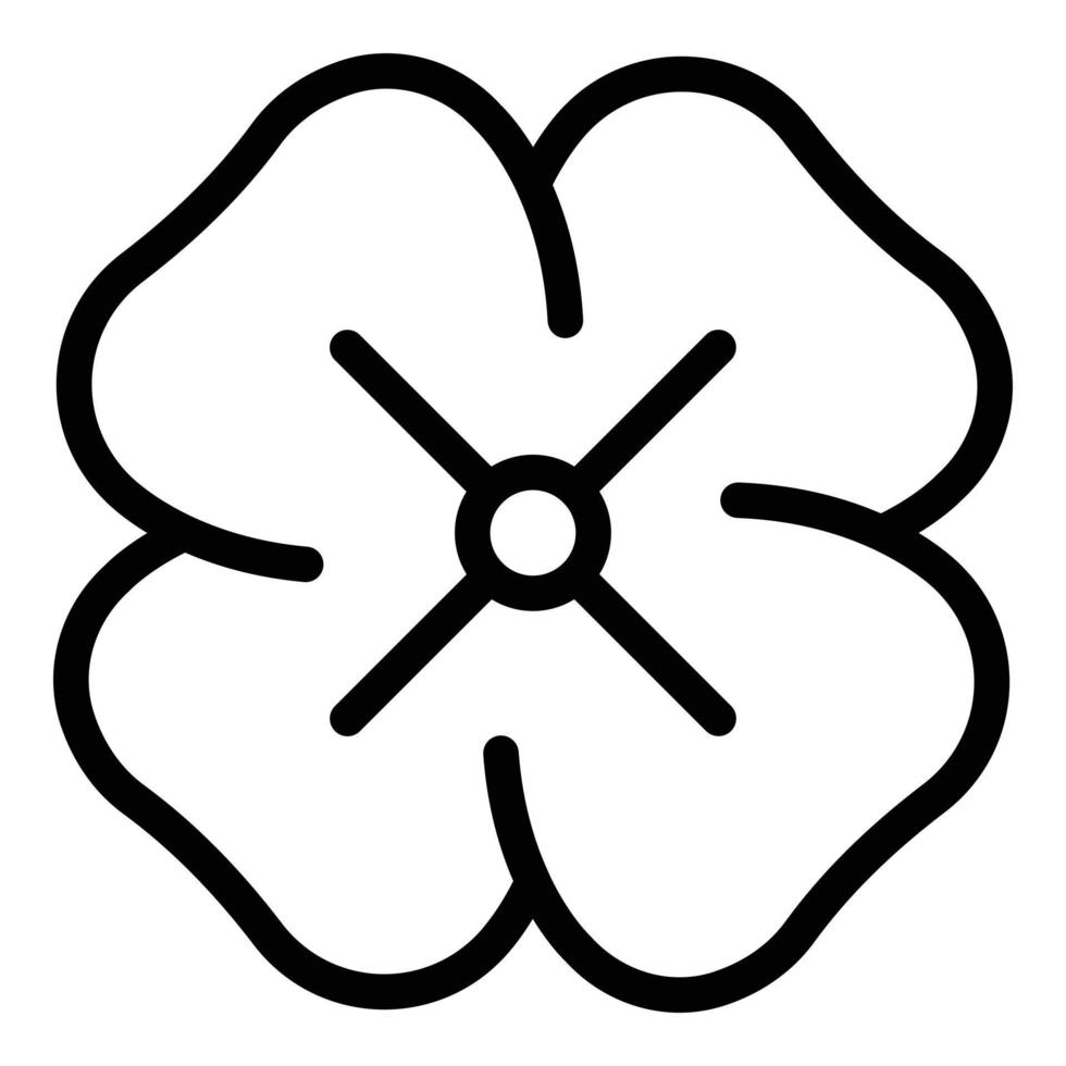 Clover luck icon, outline style vector