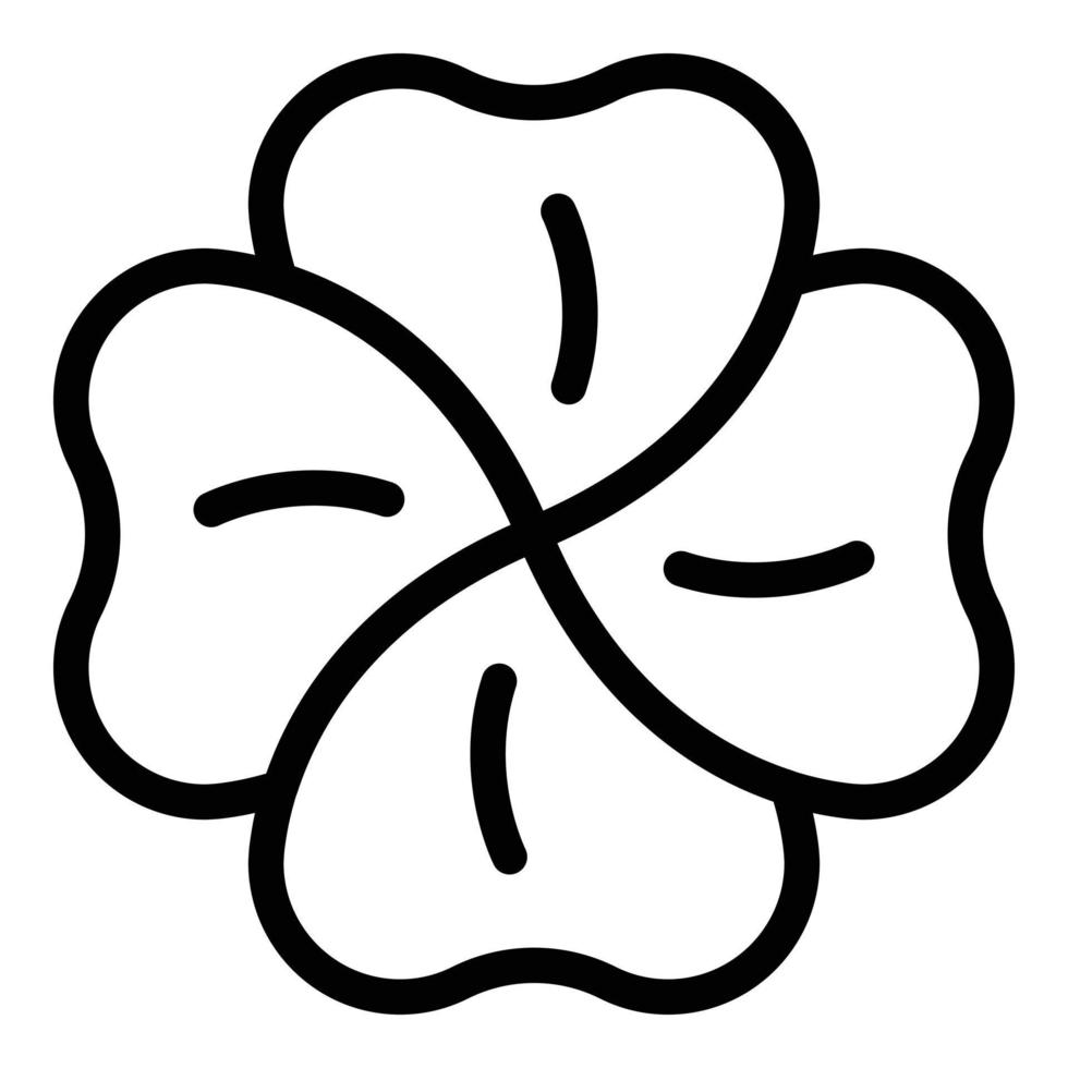 Clover leaf icon, outline style vector