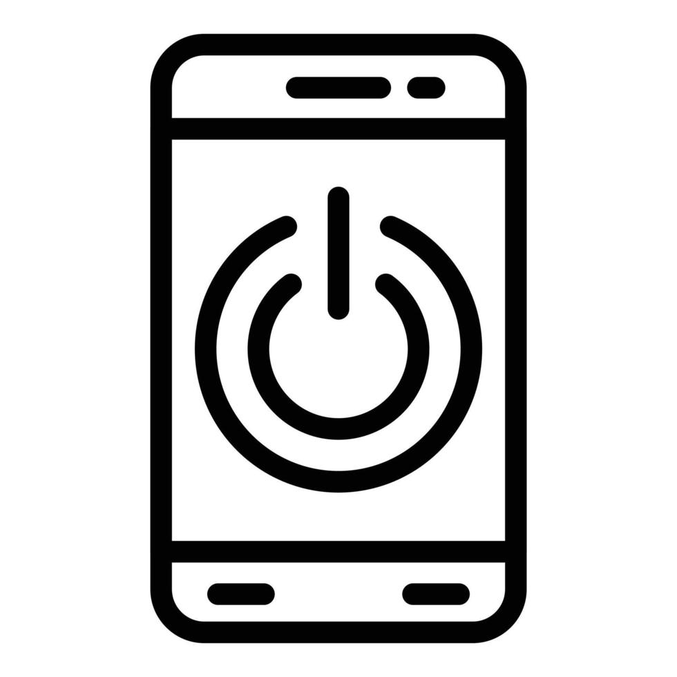 Turn off smartphone icon, outline style vector