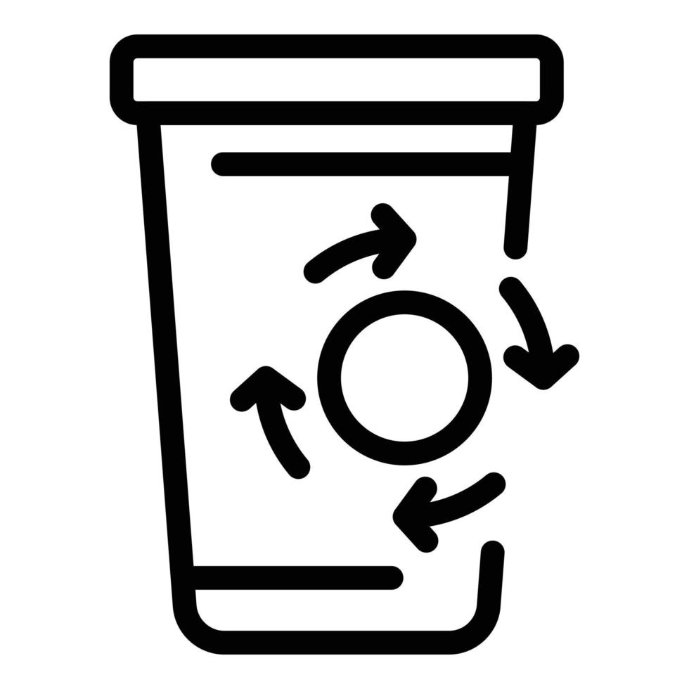 Recycle plastic icon, outline style vector