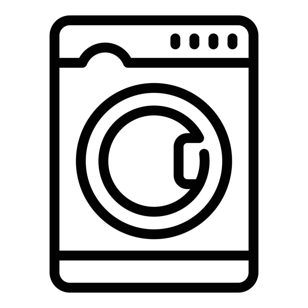 Wash machine consumption icon, outline style vector