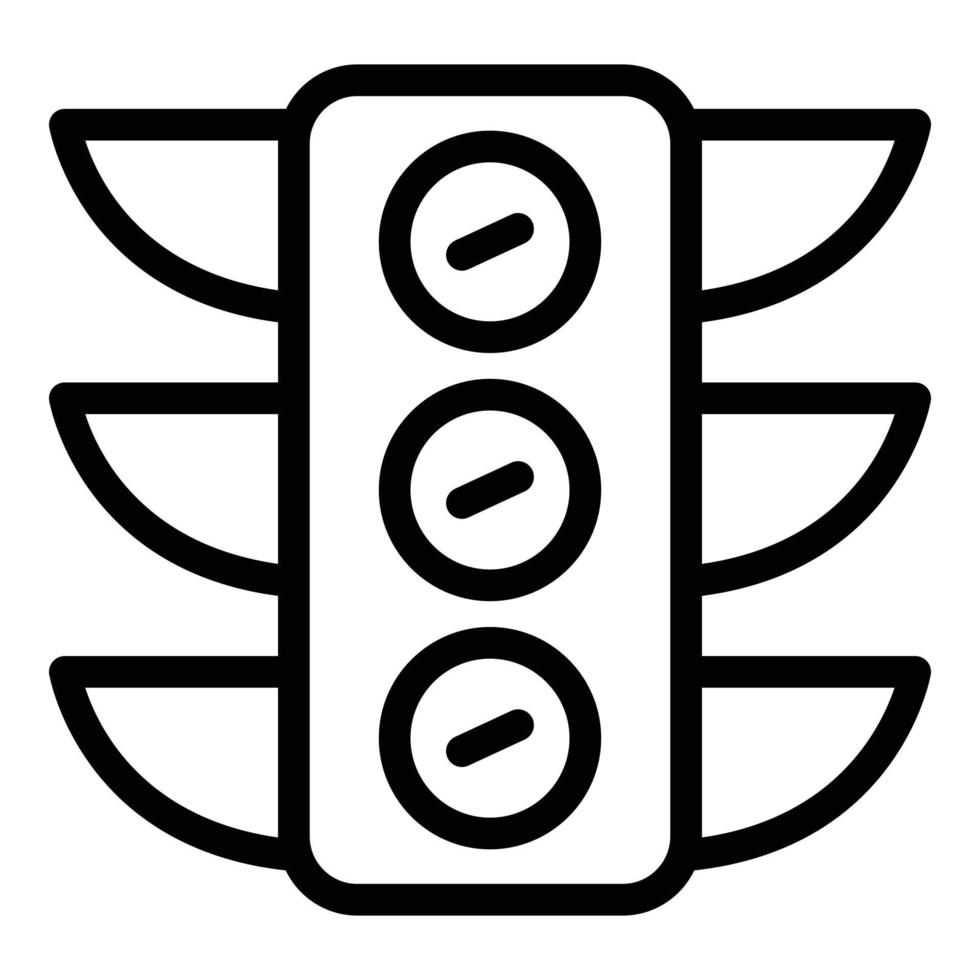 Traffic lights icon, outline style vector