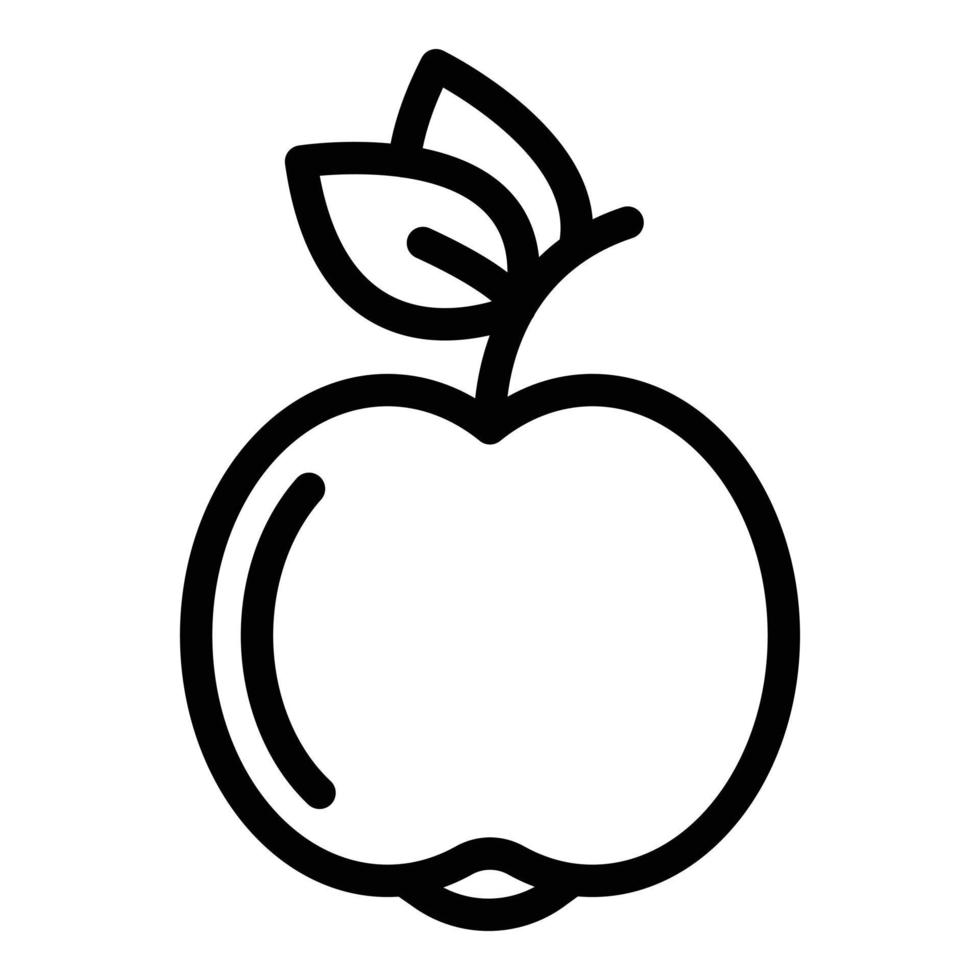 icono de fruta de manzana, estilo de esquema vector