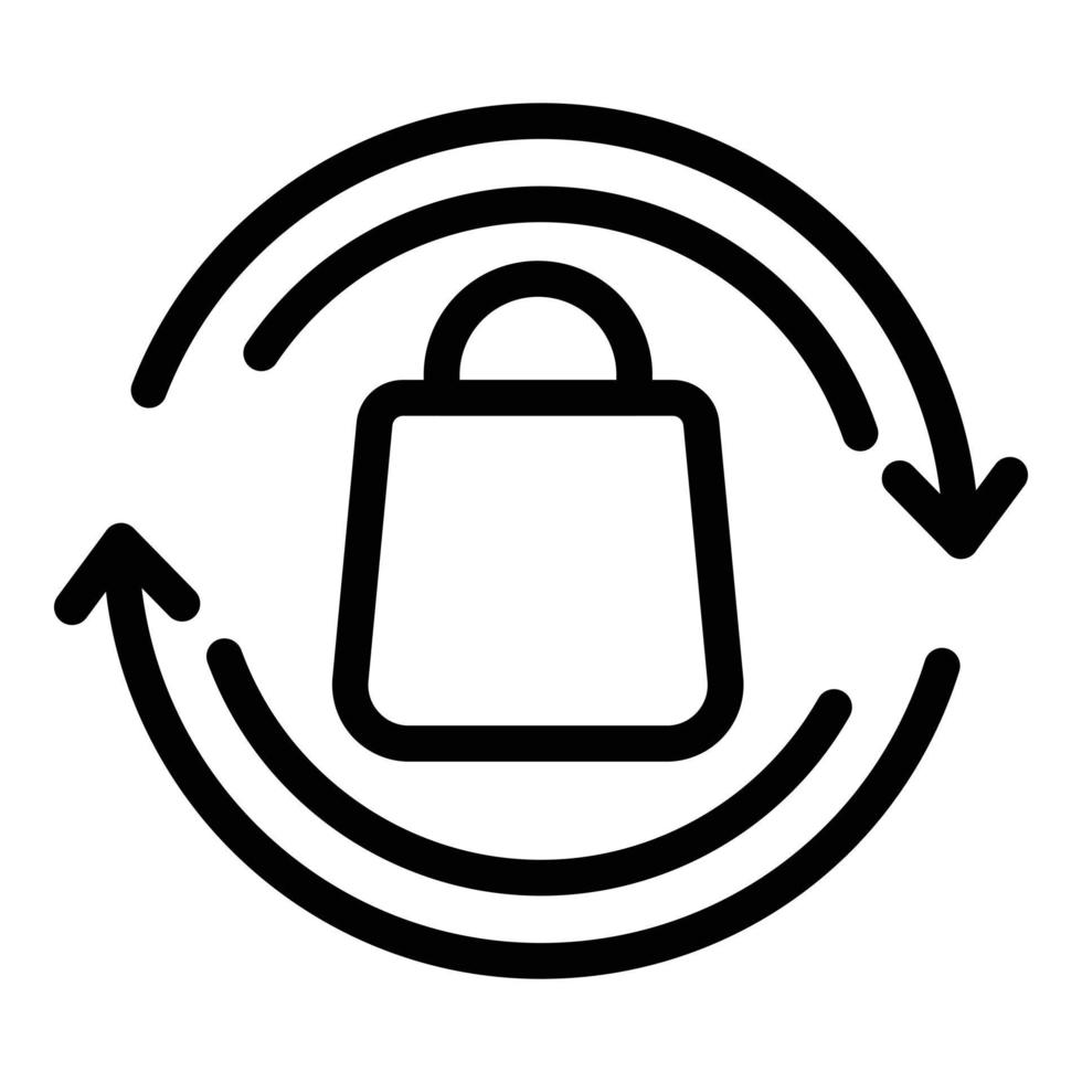 icono de ciclo de recursos naturales, estilo de esquema vector