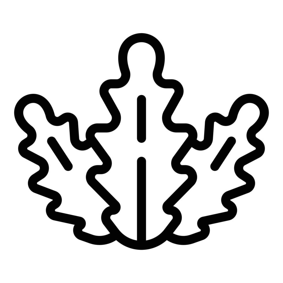 Bio salad leaves icon, outline style vector