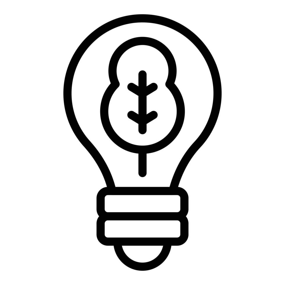 Leaf bulb innovation icon, outline style vector