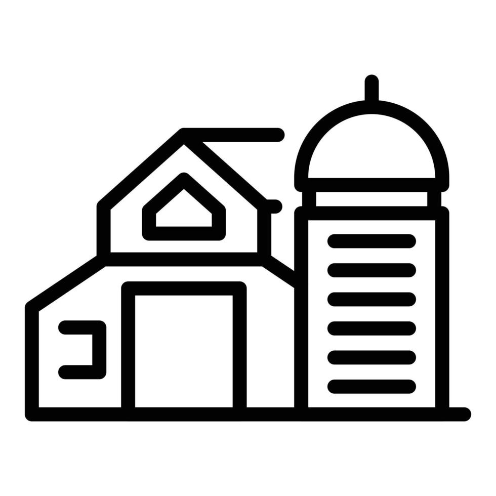 Farm building icon, outline style vector