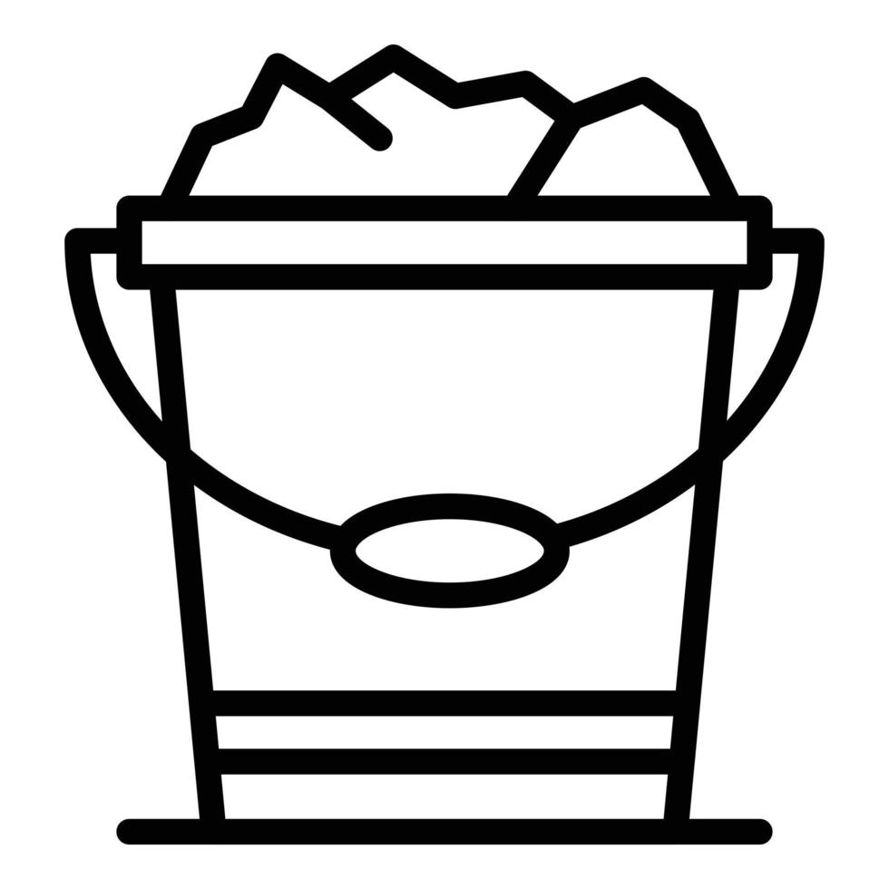 Full farm bucket icon, outline style vector