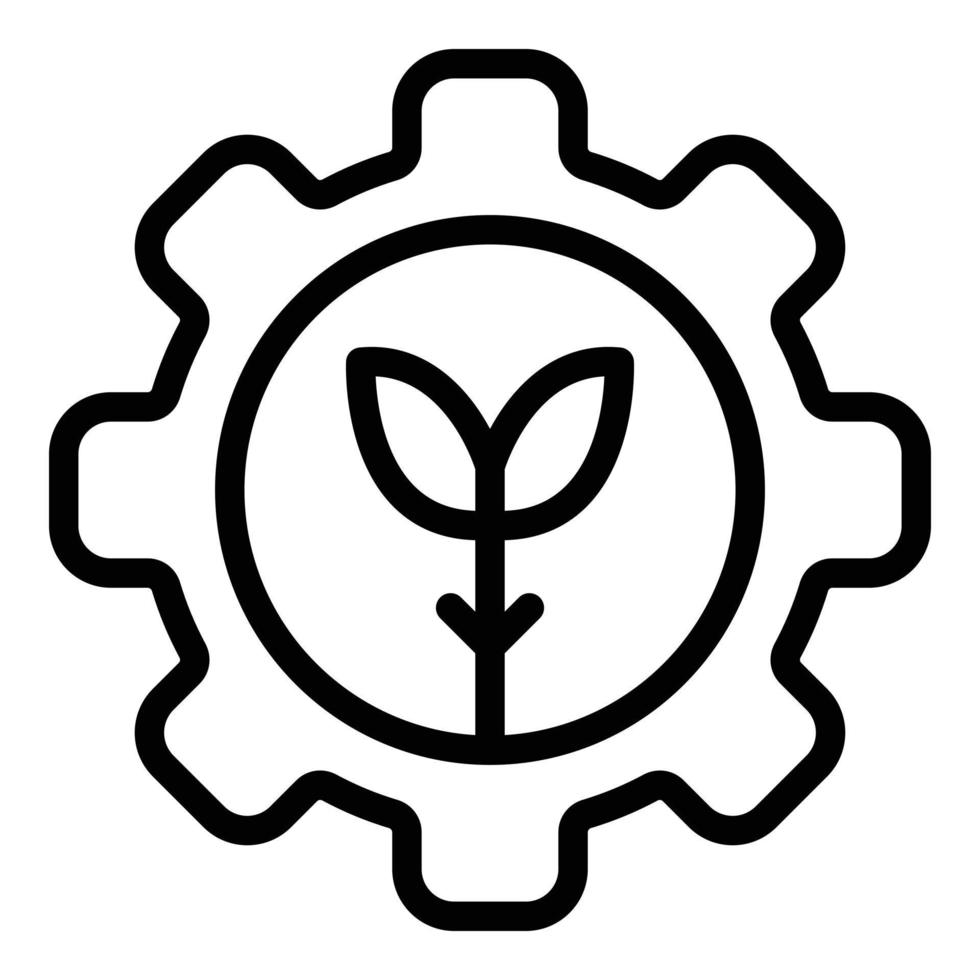 Gear eco system icon, outline style vector