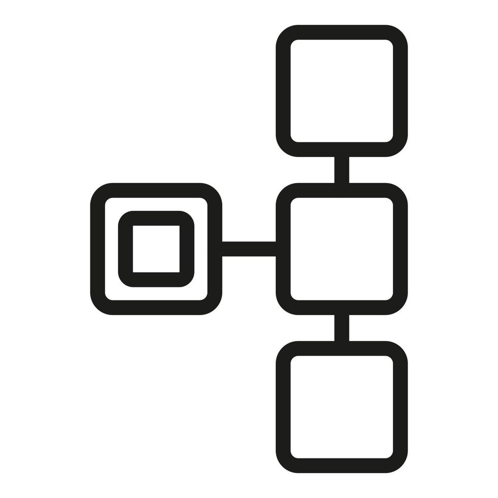 Hierarchy structure icon, outline style vector